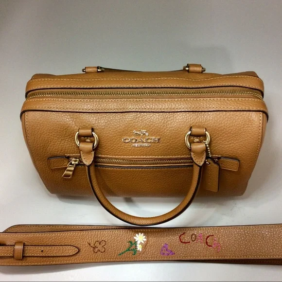 Authentic Coach Rowan Satchel With Diary Embroidery Medium Handbag Purse - Picture 9 of 13